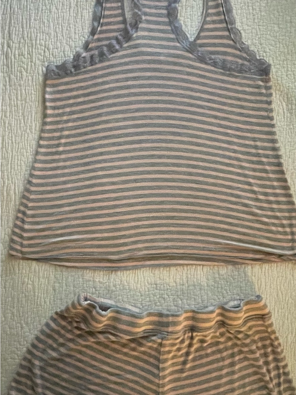Honeydew Intimates Gray & Pink Striped Racerback Tank and Shorts Sleep Set - Picture 6 of 7